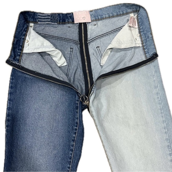 👖🌓 REVICE Yin Yang Jeans | Women’s 31 | High Waisted Two-Tone Tokyo Wash | RARE - Picture 2 of 7